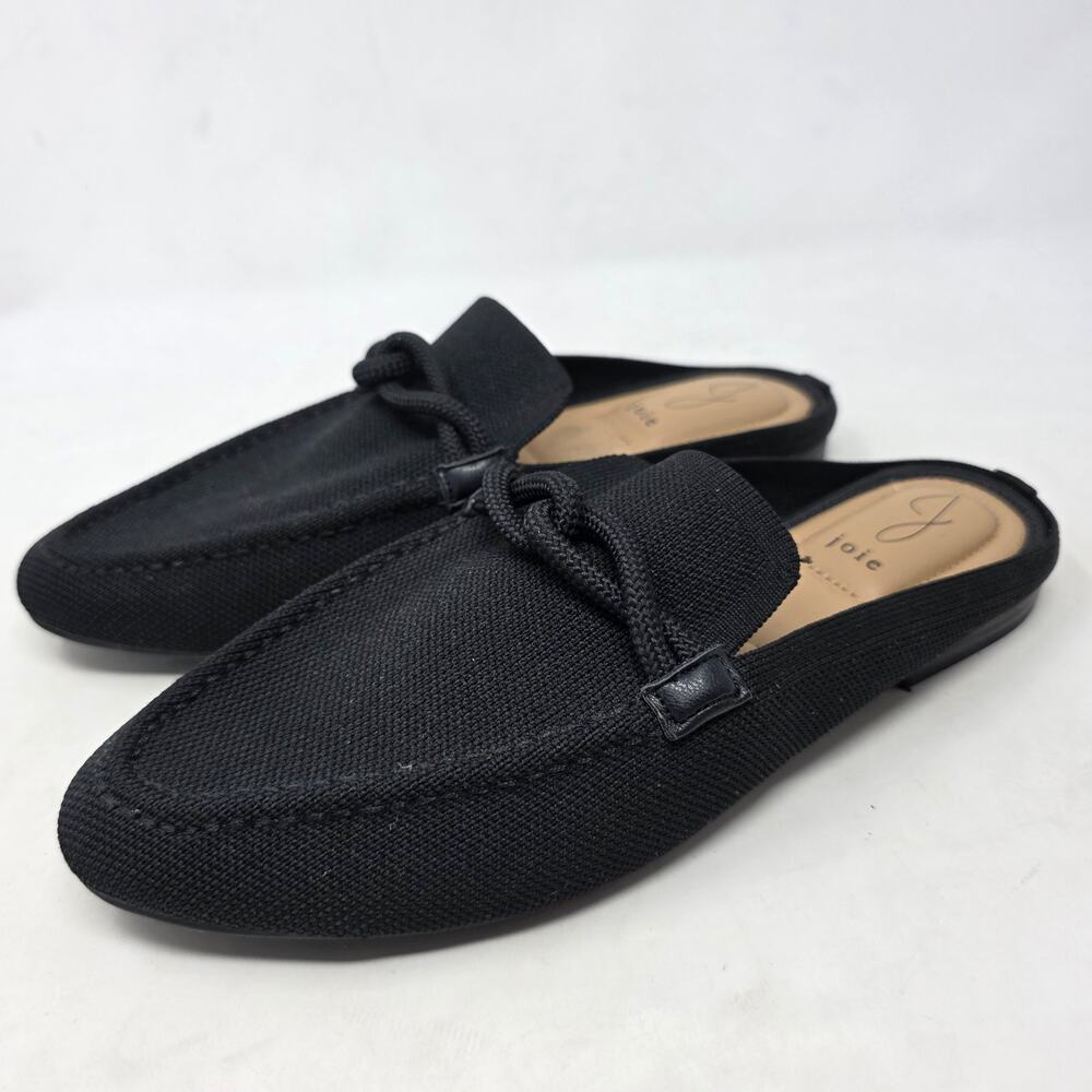 Joie Black Canvas Pointed Toe Mule Loafers Slip On Womens 8.5